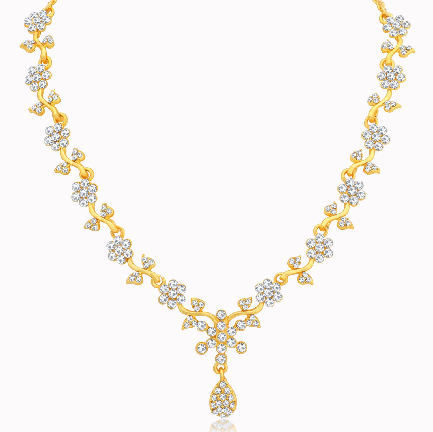 Sukkhi Ethnic Floral Gold Plated Floral Necklace Set for Women