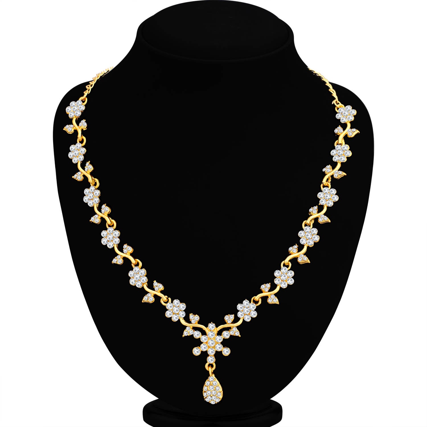 Sukkhi Ethnic Floral Gold Plated Floral Necklace Set for Women