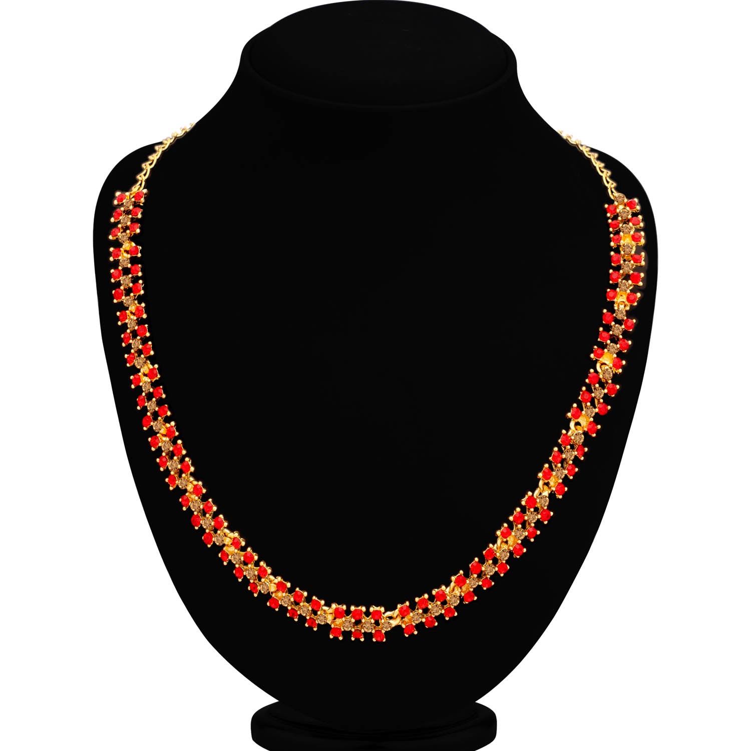 Sukkhi Divine LCT and Red Stone Gold Plated Necklace Set for Women