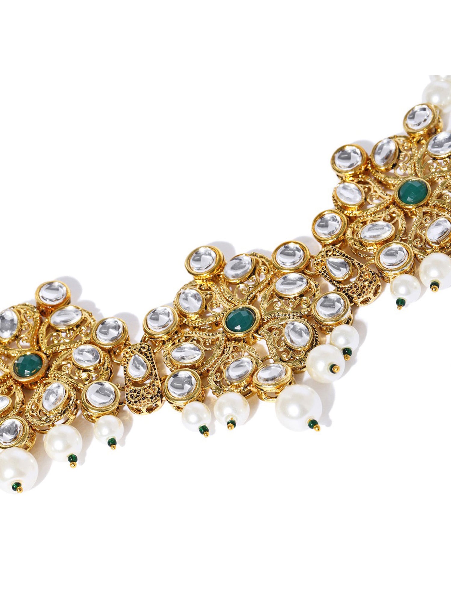 Sukkhi Ravishing Kundan Gold Plated Pearl Choker Necklace Set for Women