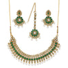 Sukkhi Antique Kundan Gold Plated Pearl Collar Necklace Set for Women