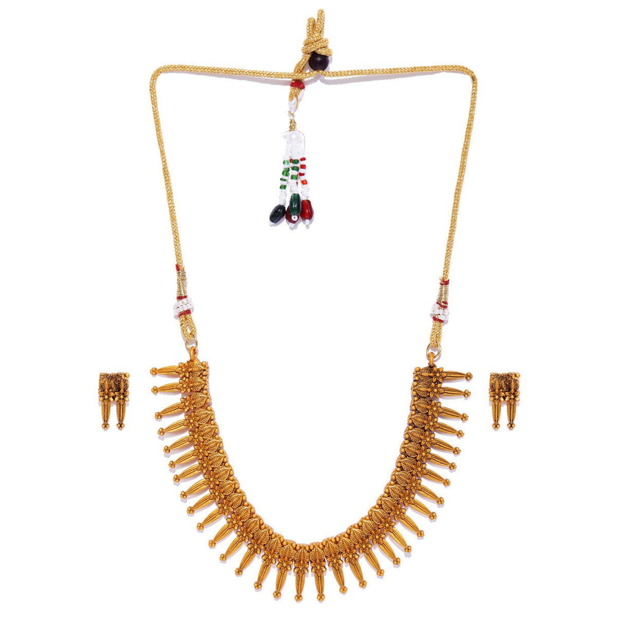 Sukkhi Decent Gold Plated Floral Collar Necklace Set for Women