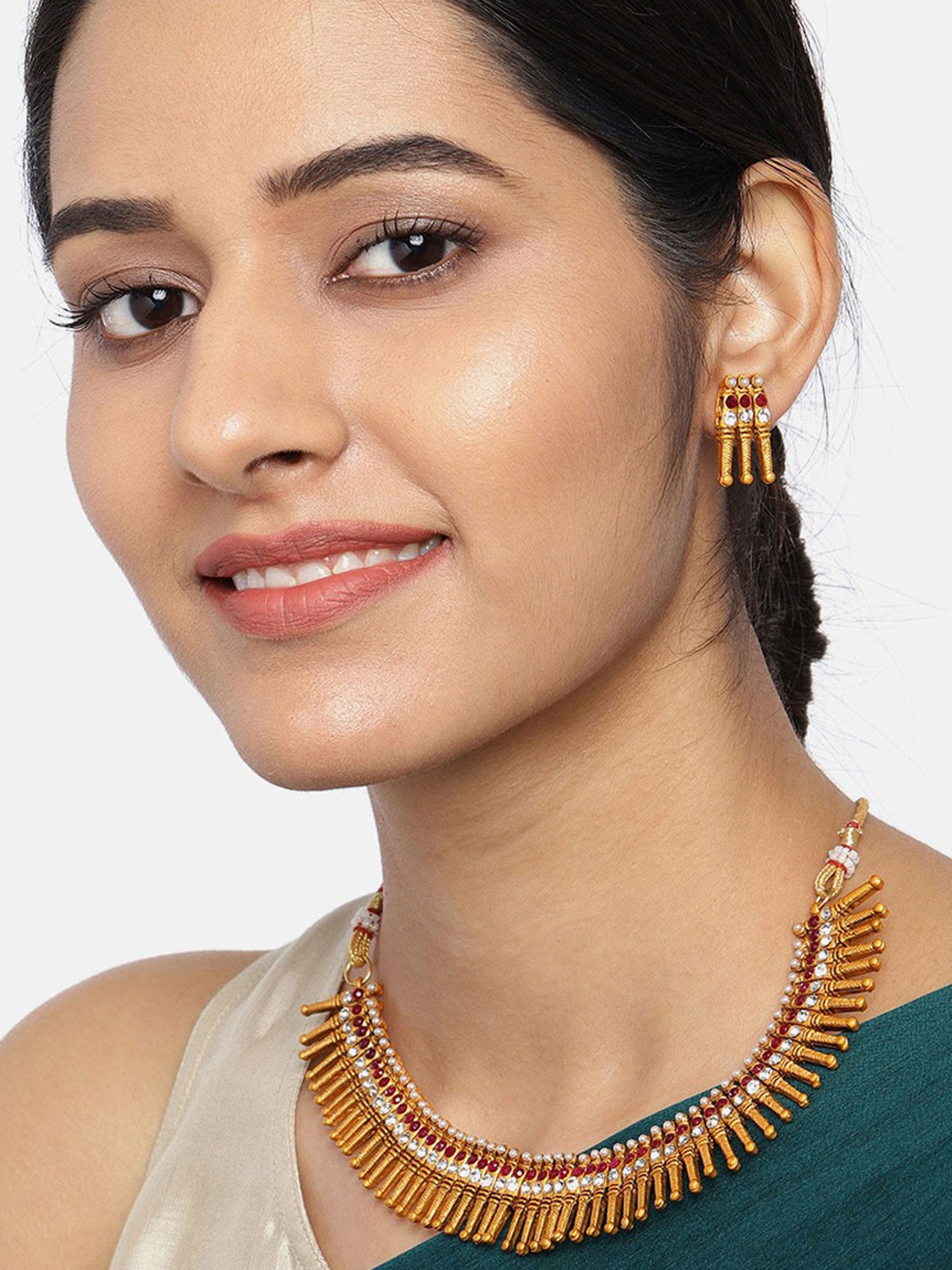 Sukkhi Sensational Gold Plated Austrian Diamond Choker Necklace Set for Women