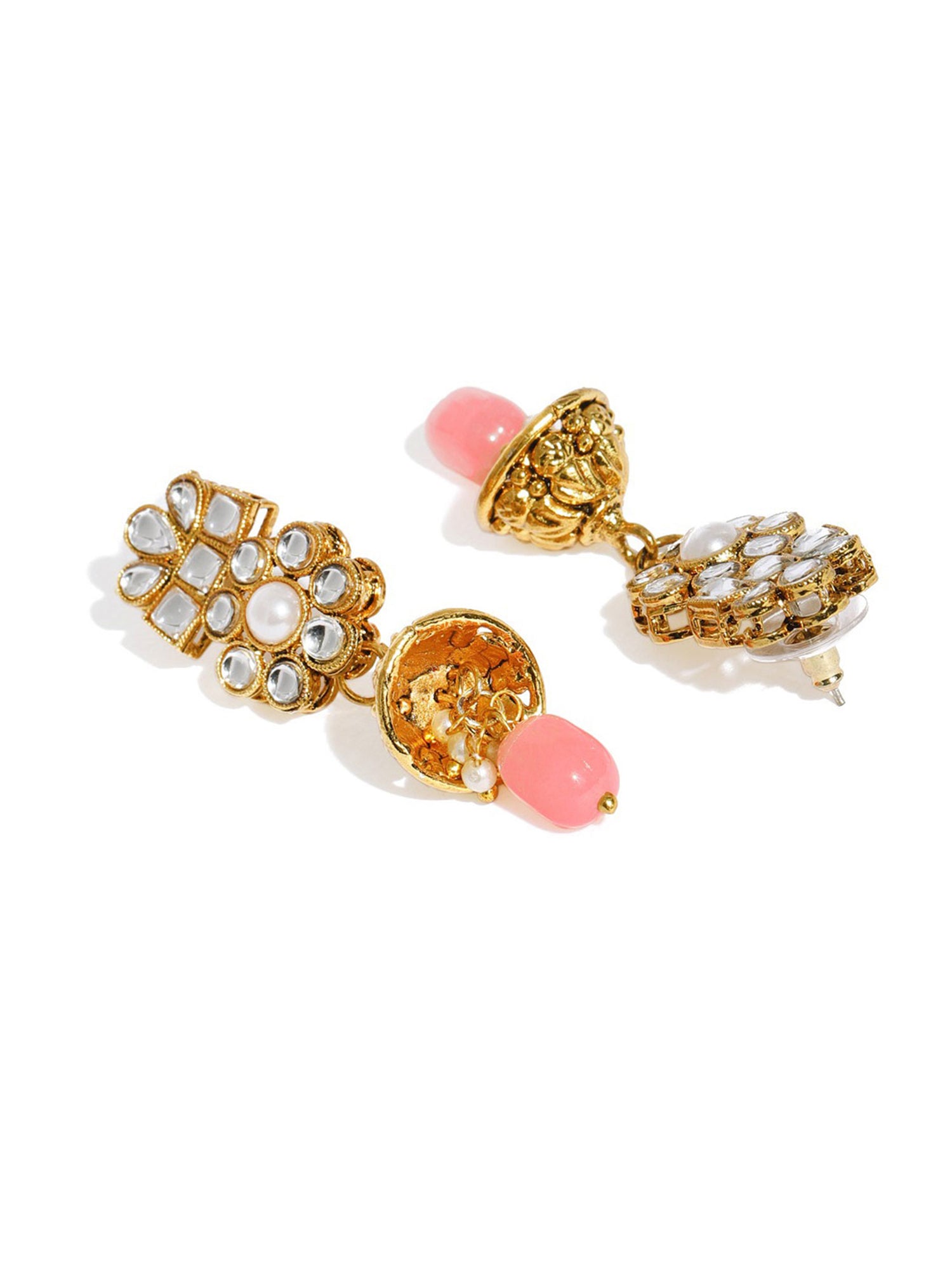 Sukkhi Pretty Kundan Gold Plated Pearl Collar Necklace Set for Women