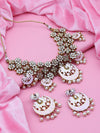 Sukkhi Designer Kundan Gold Plated Meenakari Pearl Choker Necklace Set for Women