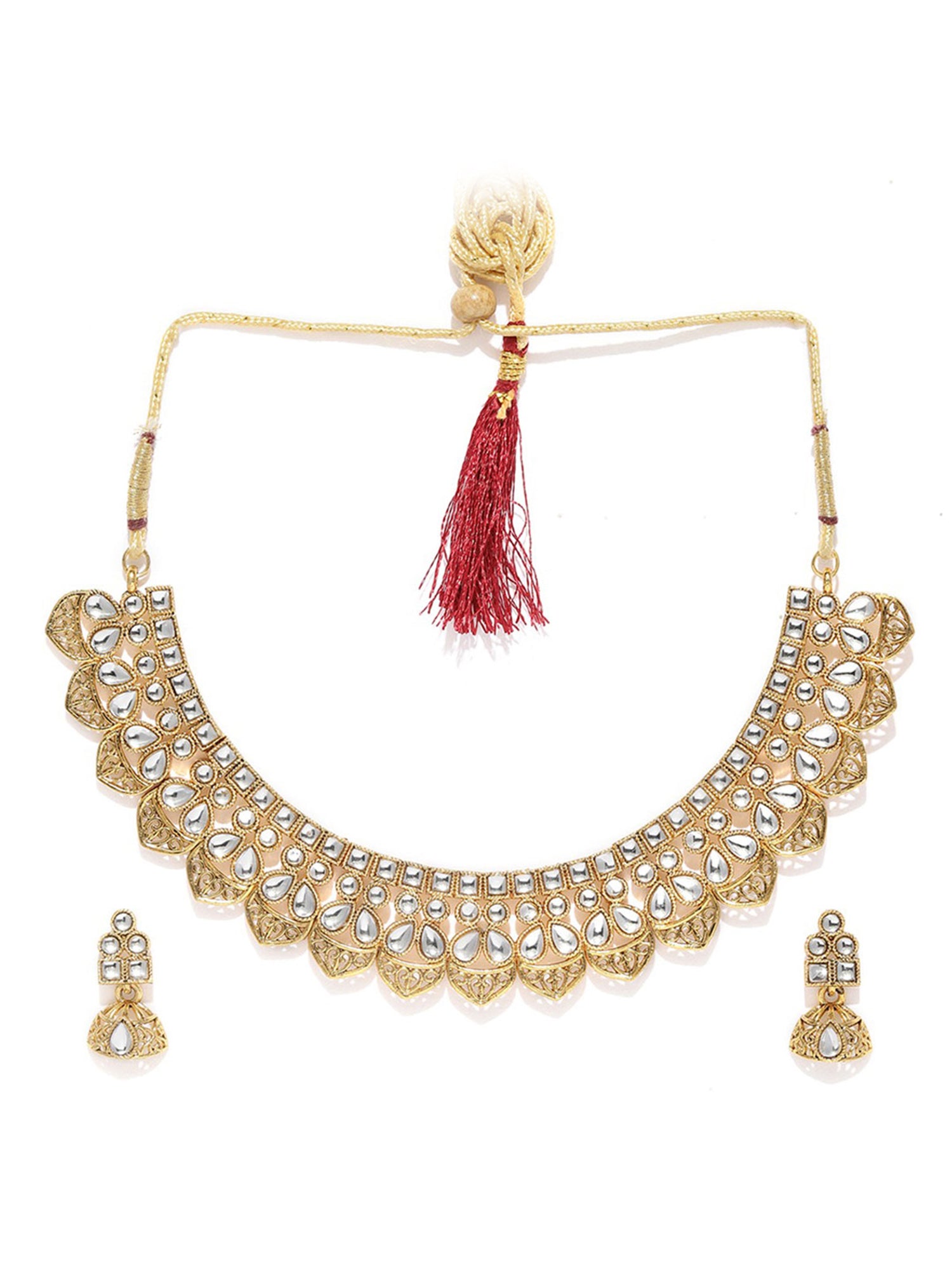 Sukkhi Resplendent Gold Plated Kundan Choker Necklace Set for Women