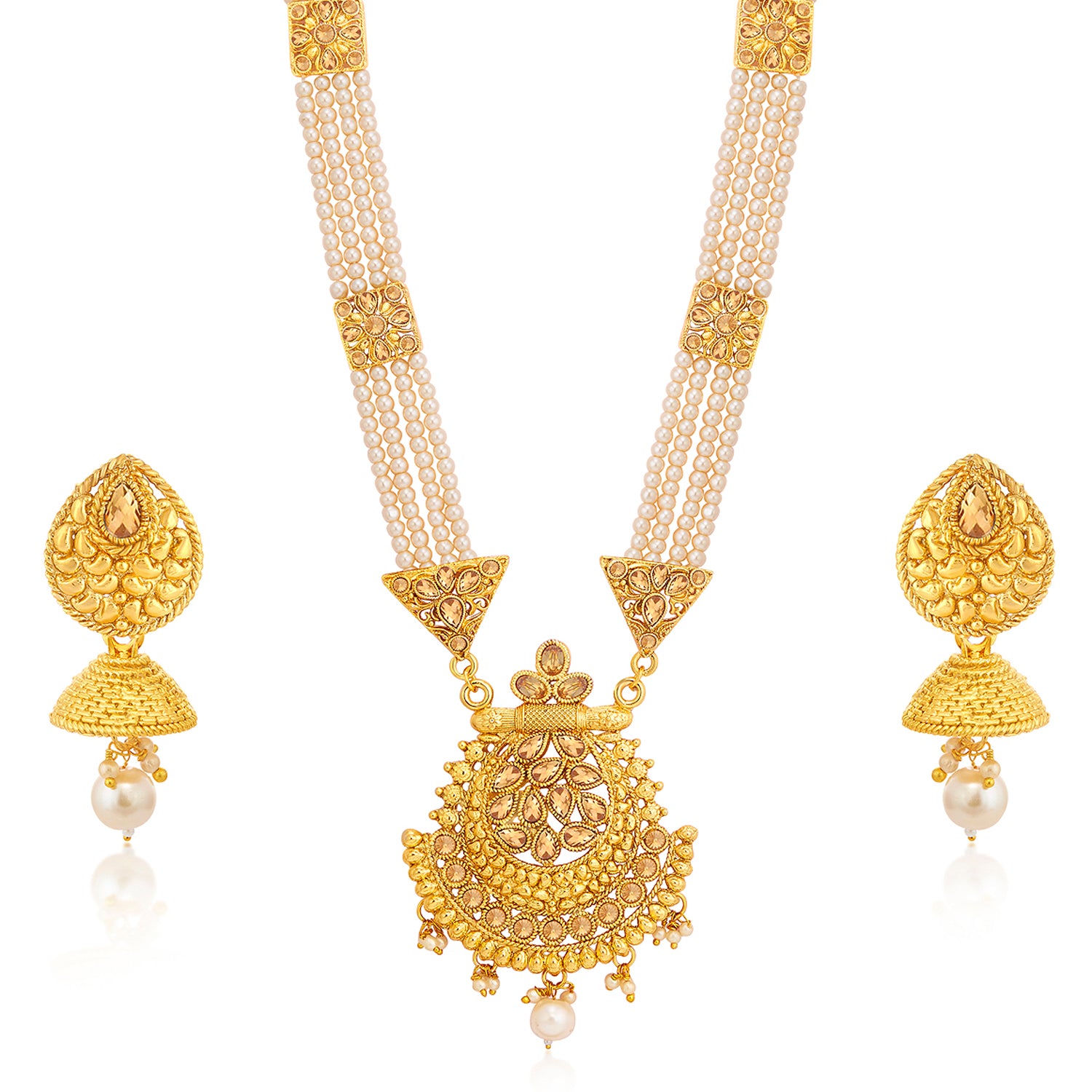 Sukkhi Luxurious LCT Gold Plated Long Haram Necklace Set For Women