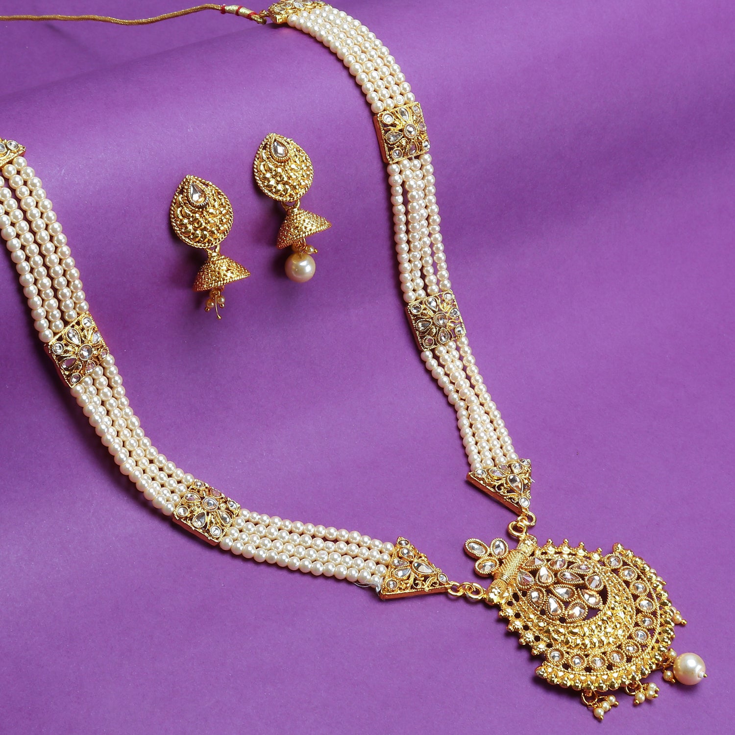 Sukkhi Luxurious LCT Gold Plated Long Haram Necklace Set For Women