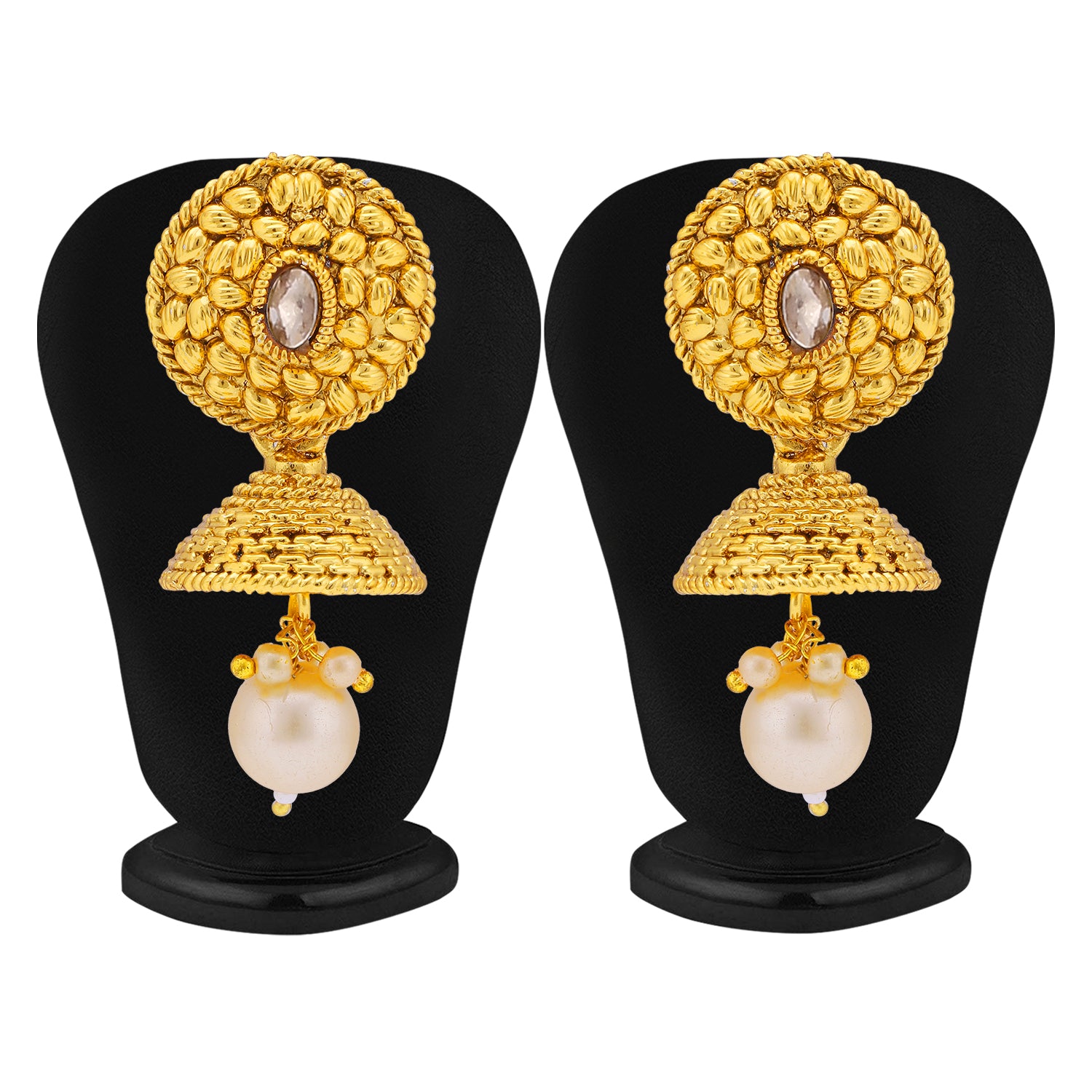 Sukkhi Classic Gold Plated Pearl Long Haram Necklace Set For Women