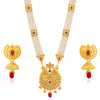 Sukkhi Dazzling Gold Plated Pearl Long Haram Necklace Set For Women