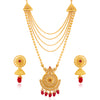 Sukkhi Gleaming LCT Gold Plated Long Haram Necklace Set For Women
