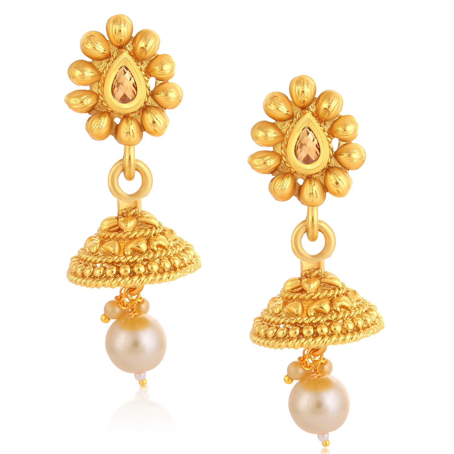 Sukkhi Lovely Gold Plated Pearl Long Haram Necklace Set For Women