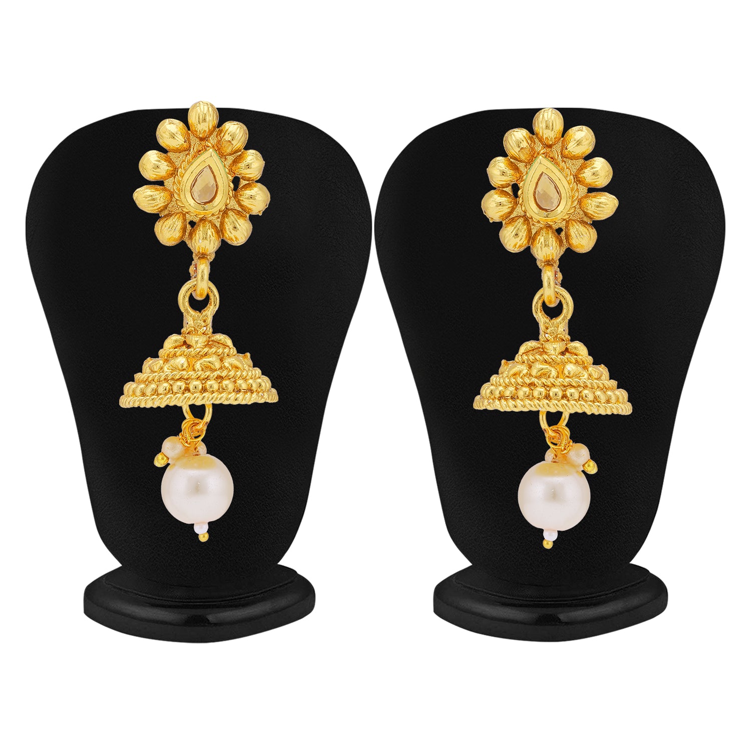 Sukkhi Lovely Gold Plated Pearl Long Haram Necklace Set For Women