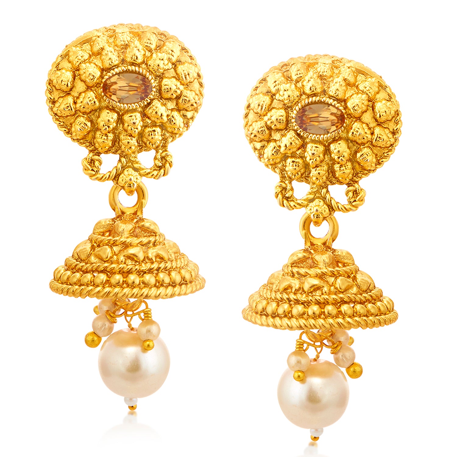 Sukkhi Lovely Gold Plated Pearl Long Haram Necklace Set For Women