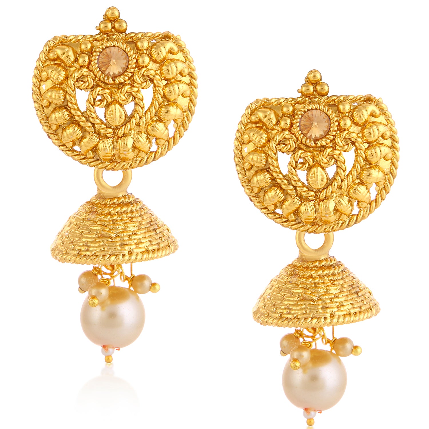 Sukkhi Gleaming LCT Gold Plated Pearl Long Haram Necklace Set For Women