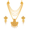 Sukkhi Leafy LCT Gold Plated Long Haram Necklace Set For Women
