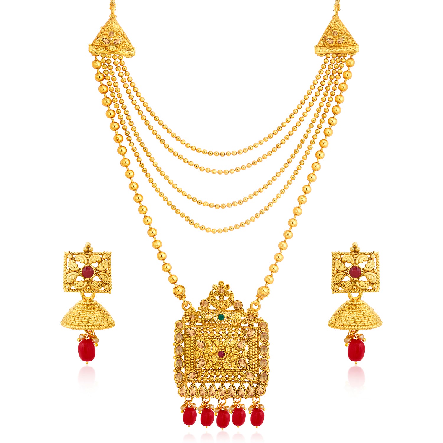 Sukkhi Classic Gold Plated Long Haram Necklace Set For Women