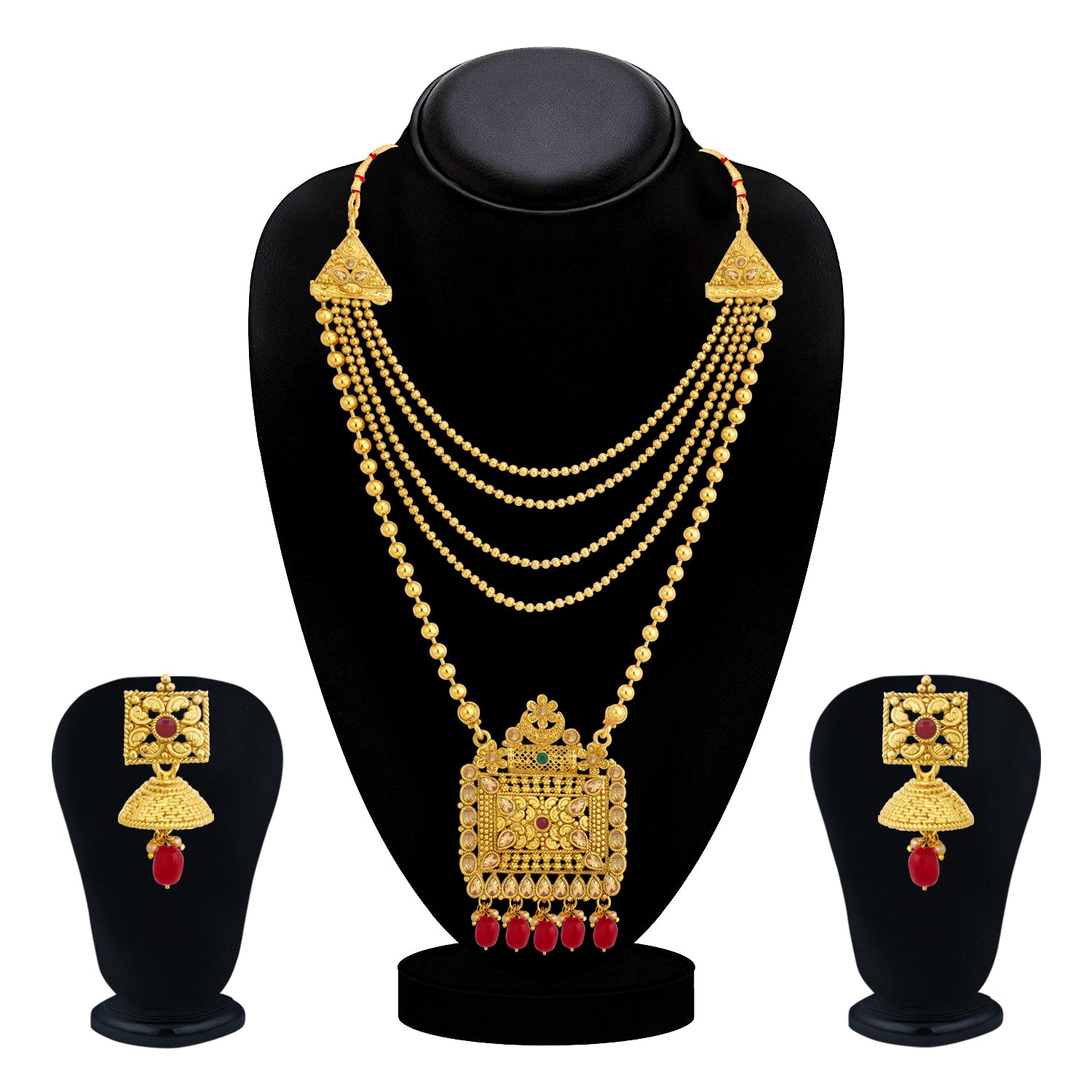 Sukkhi Classic Gold Plated Long Haram Necklace Set For Women