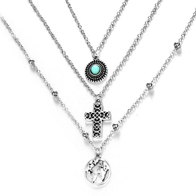 Scintillare by Sukkhi Adorable Cross Layered Oxidised Necklace for Women