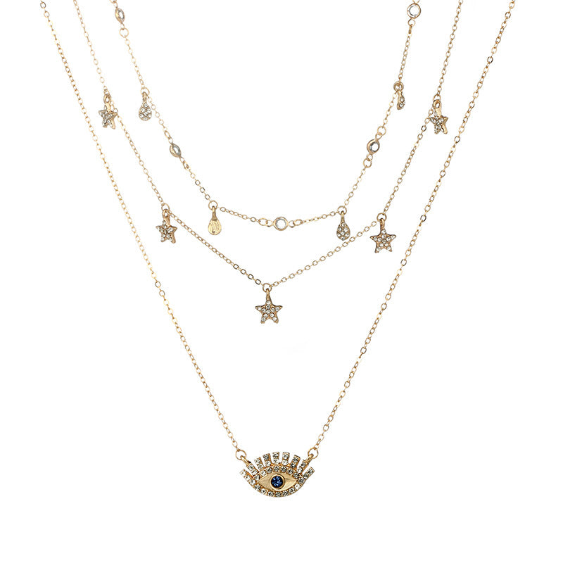 Scintillare by Sukkhi Equisite Gold Plated Multi Layered Star Necklace for Women