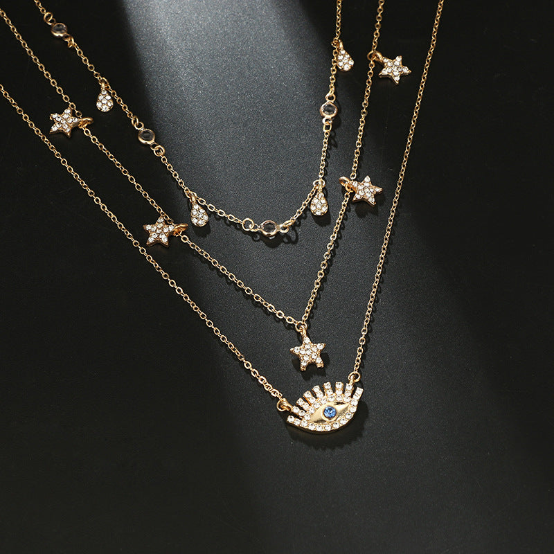 Scintillare by Sukkhi Equisite Gold Plated Multi Layered Star Necklace for Women