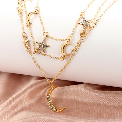 Scintillare by Sukkhi Graceful Gold Plated Moon & Star Necklace for Women