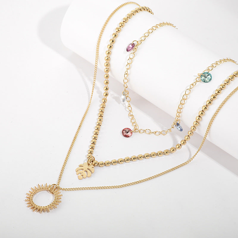 Scintillare by Sukkhi Astonish Multi Layered Gold Plated Necklace for Women