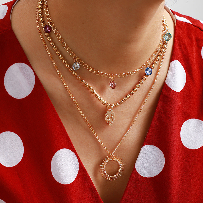 Scintillare by Sukkhi Astonish Multi Layered Gold Plated Necklace for Women