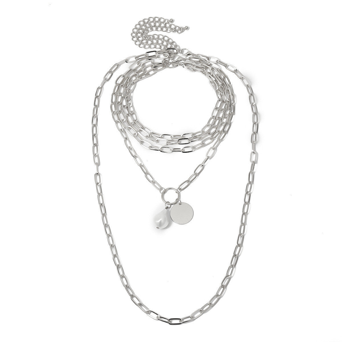 Scintillare by Sukkhi Sparkling Rhodium Plated Multi Layered Chunky Necklace for Women