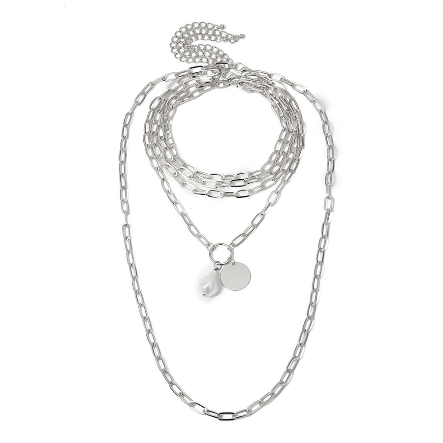 Scintillare by Sukkhi Sparkling Rhodium Plated Multi Layered Chunky Necklace for Women