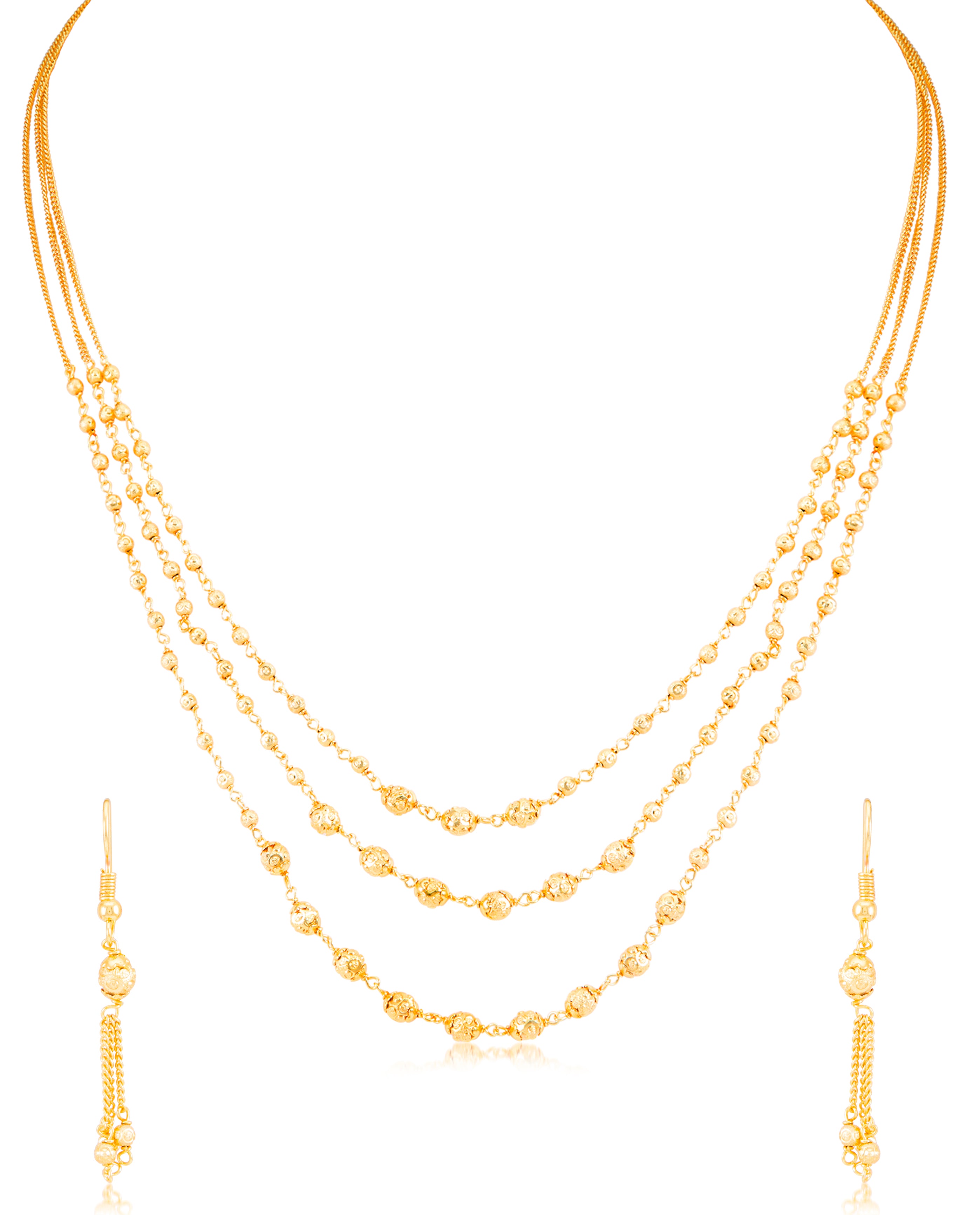 Sukkhi Brilliant String Gold Plated Necklace Set for Women