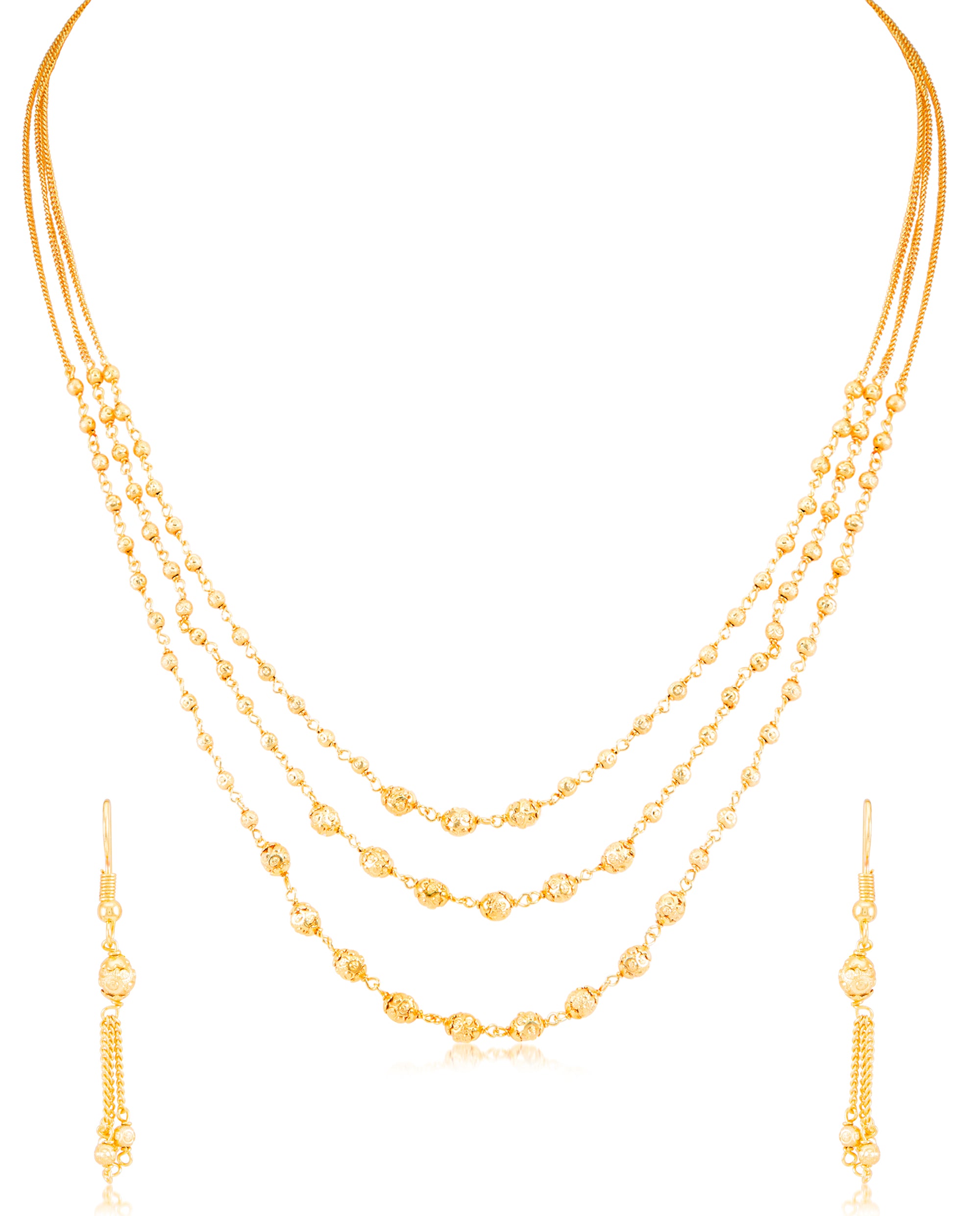 Sukkhi Brilliant String Gold Plated Necklace Set for Women
