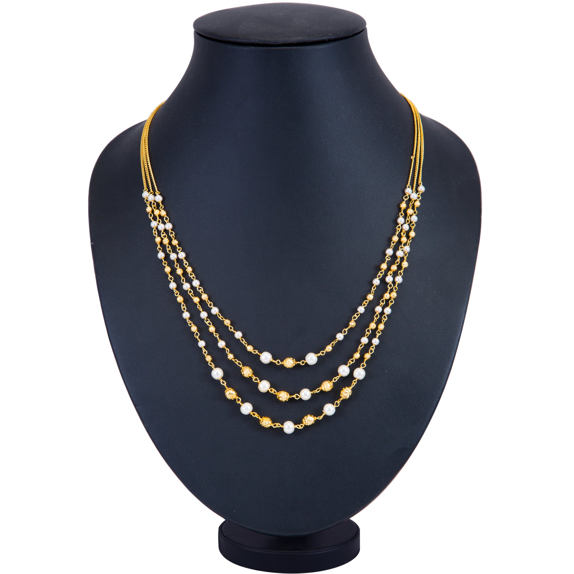 Sukkhi Modern 3 String Gold Plated Necklace Set for Women