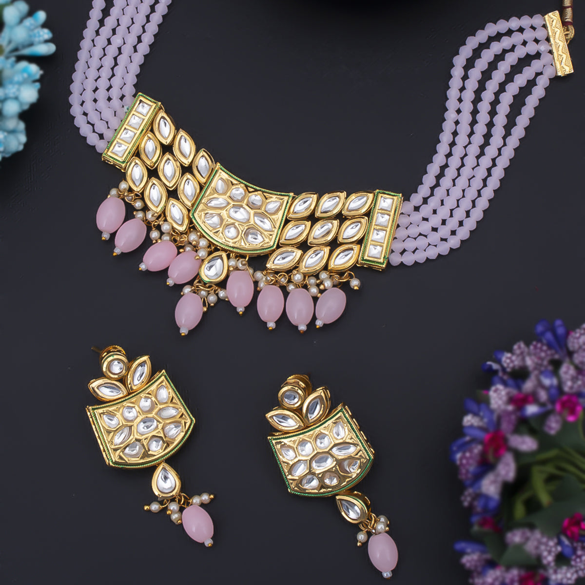 Sukkhi Glorious Gold Plated Kundan Choker Necklace Set For Women