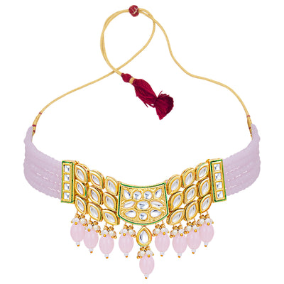 Sukkhi Glorious Gold Plated Kundan Choker Necklace Set For Women (NS100446)