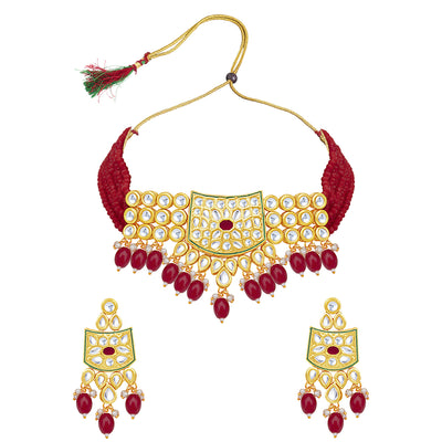 Sukkhi Bollywood Inspired Gold Plated Kundan Choker Necklace Set For Women