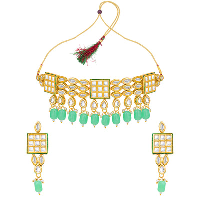 Sukkhi Glimmer Gold Plated Kundan Choker Necklace Set For Women