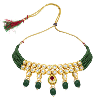 Sukkhi Modern Gold Plated Choker Necklace Set For Women (NS100453)