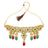 Sukkhi Embellished Floral Gold Plated Choker Necklace Set For Woman