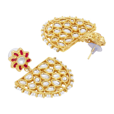 Sukkhi Graceful Gold Plated Designer Floral Choker Necklace Set For Women