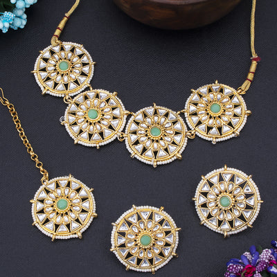 Sukkhi Classic Gold Plated Designer Choker Necklace Set For Women