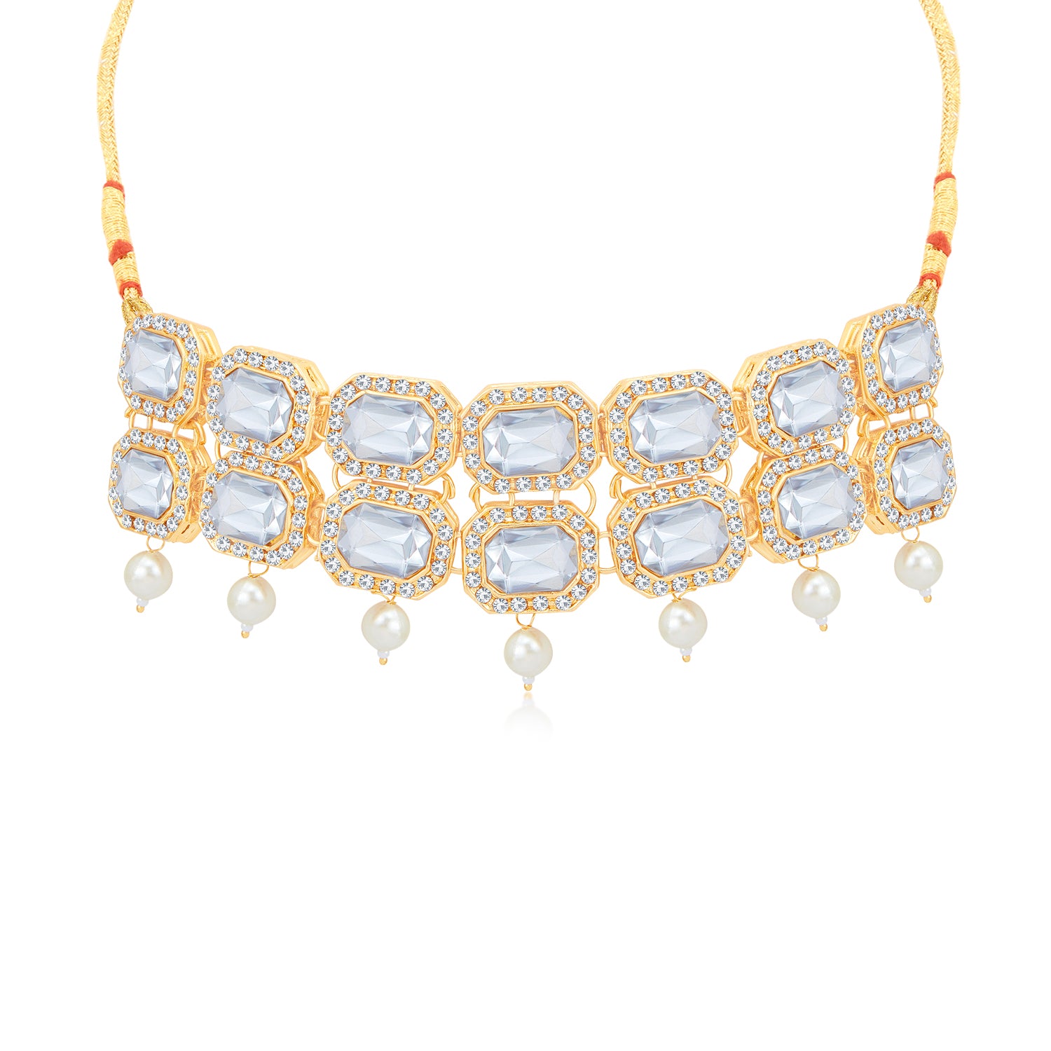 Sukkhi Eye Catchy Gold Plated Choker Necklace Set for Women