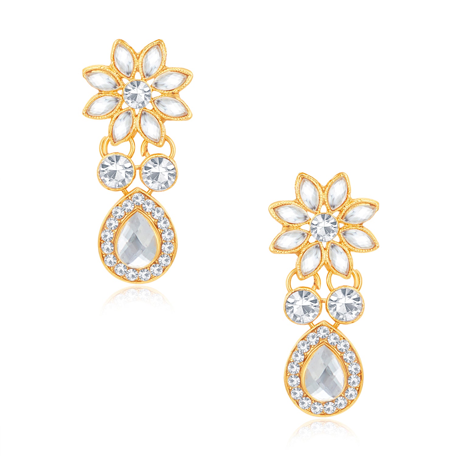 Sukkhi Mesmerizing Gold Plated Floral Choker Necklace Set for Women