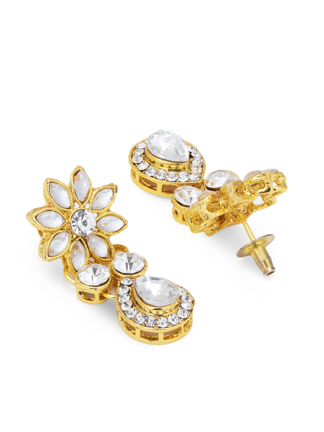 Sukkhi Mesmerizing Gold Plated Floral Choker Necklace Set for Women