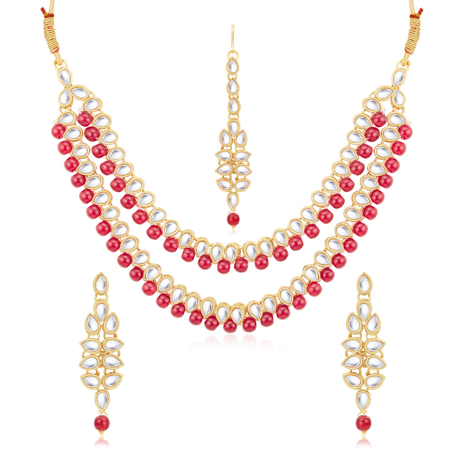 Sukkhi Attractive Gold Plated Kundan & Pearl Long Haram Necklace Set for Women