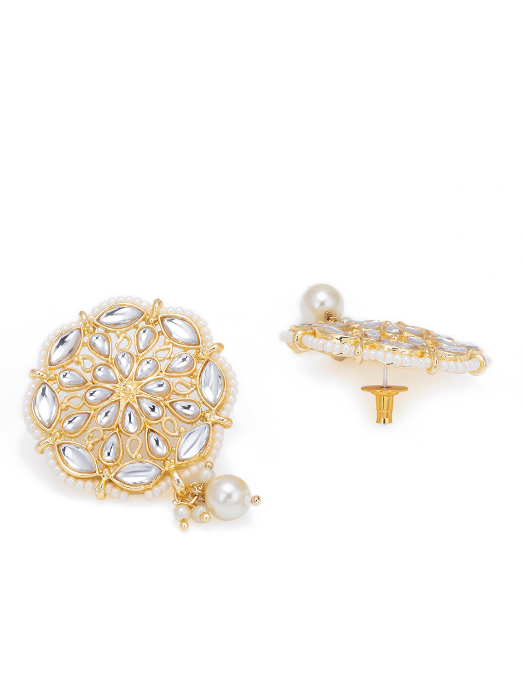 Sukkhi Pretty Gold Plated Kundan & Pearl Choker Necklace Set for Women