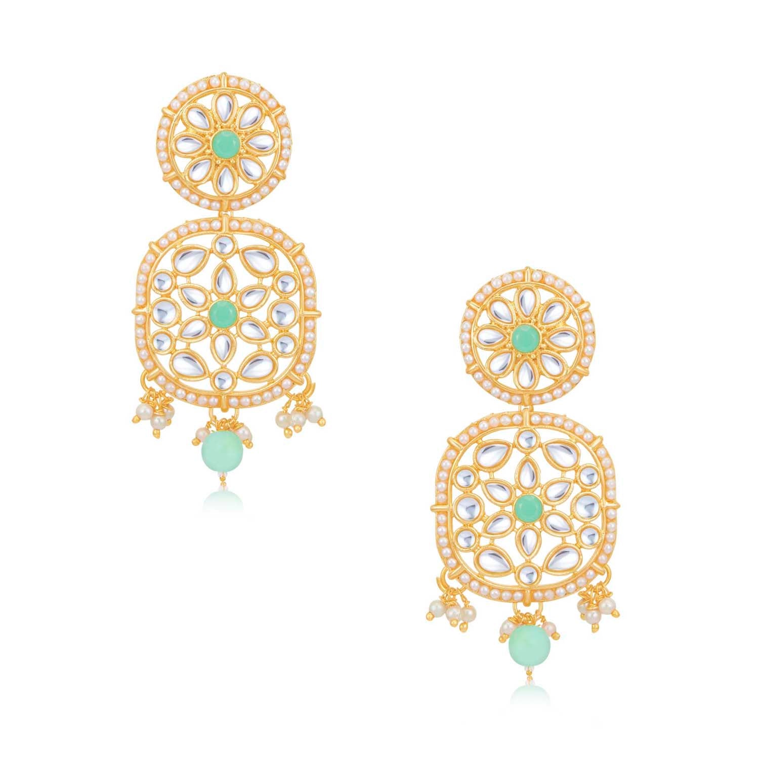 Sukkhi Graceful Gold Plated Kundan & Meenakari Choker Necklace Set for Women