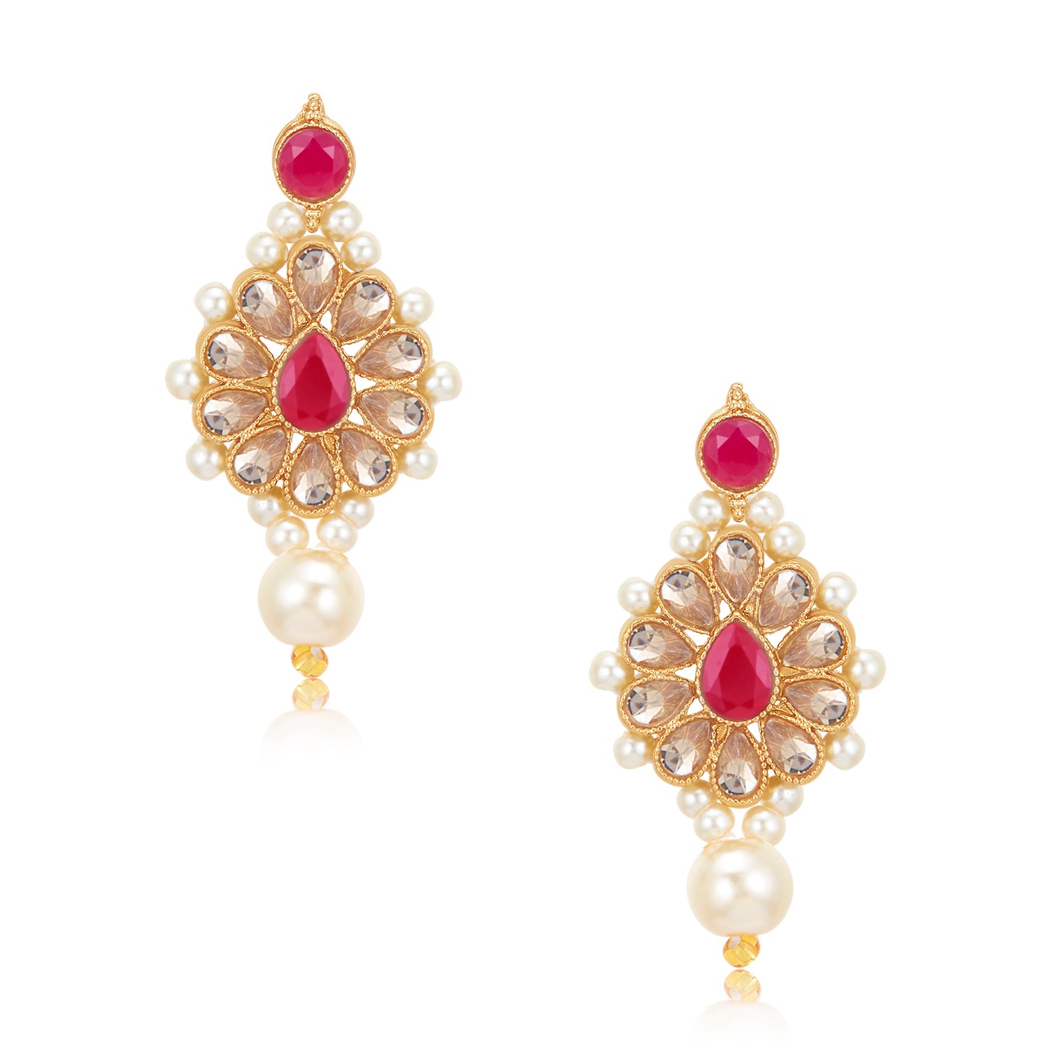 Sukkhi Beautiful Gold Plated Kundan & Pearl Choker Necklace Set for Women