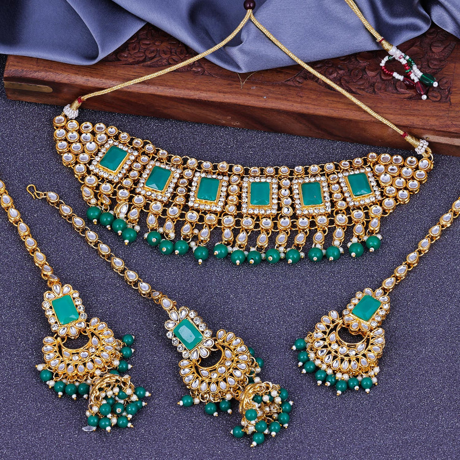 Sukkhi Padmavti Inspired Gold Plated Kundan Choker Necklace Set for Women