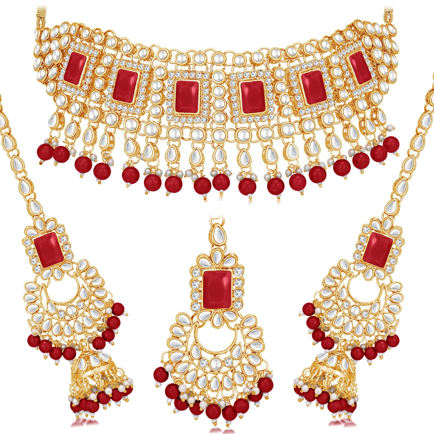 Sukkhi Padmavti Inspired Gold Plated Kundan Choker Necklace Set for Women